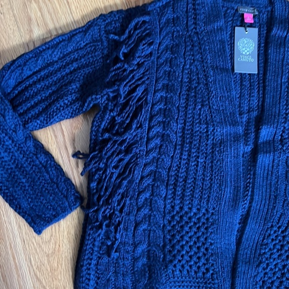 #4 Vince Camuto Open Front Fringe Cardigan size S NWT - Picture 3 of 7